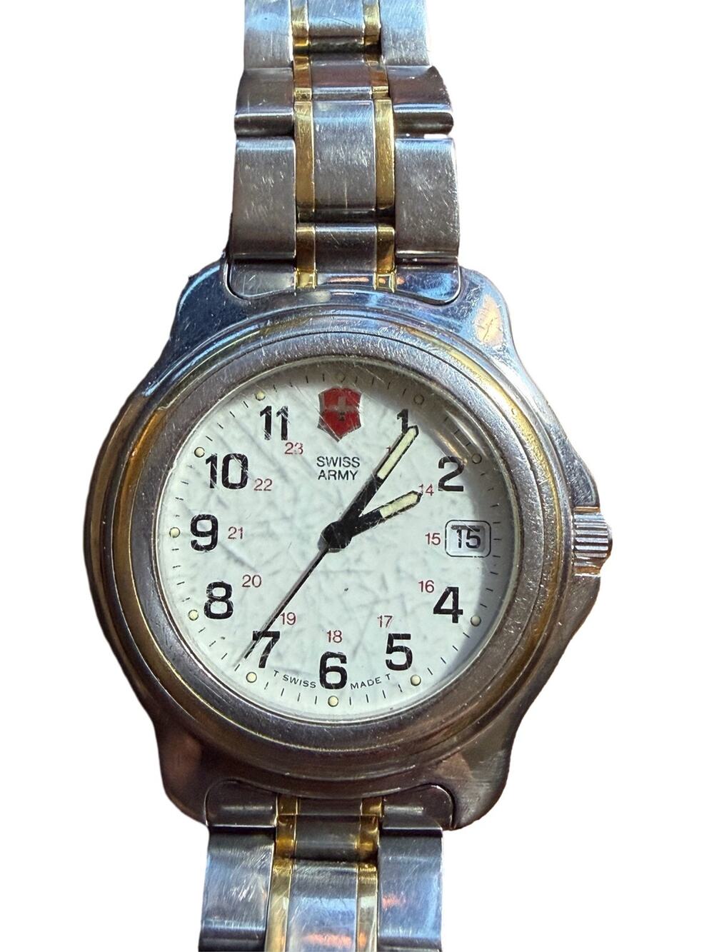 Victorinox Swiss Army Watch Two-Tone Stainless Steel White Dial Date